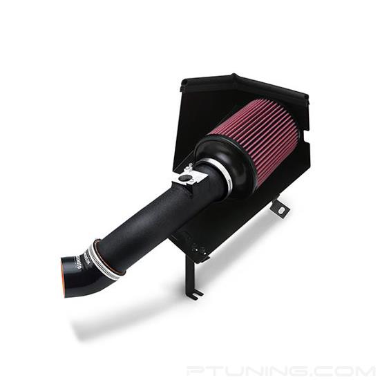 Picture of Performance Aluminum Wrinkle Black Cold Air Intake System with Red Filter with Heat Shield