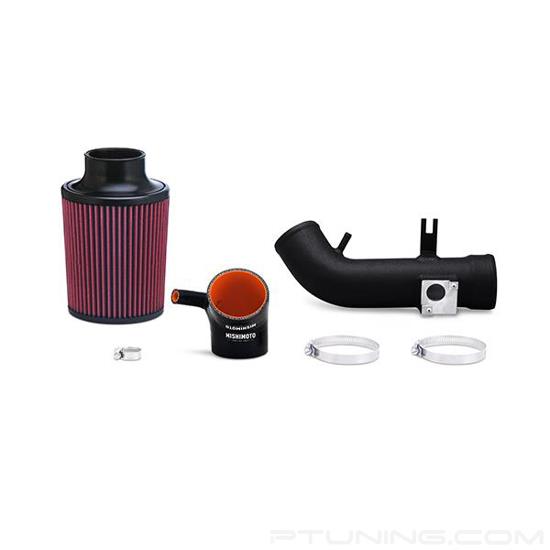 Picture of Performance Aluminum Wrinkle Black Cold Air Intake System with Red Filter without Heat Shield