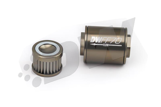 Picture of In-Line Fuel Filter And Housing Kit - 8AN, 100 micron, 70mm Housing