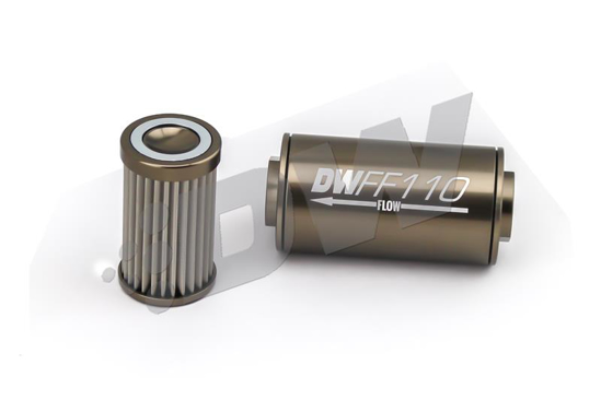 Picture of In-Line Fuel Filter And Housing Kit - 8AN, 10 micron, 110mm Housing