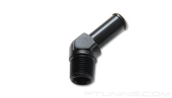 Picture of 3/8" NPT Male to 3/8" Barb 45 Degree Hose Fitting, Aluminum - Black