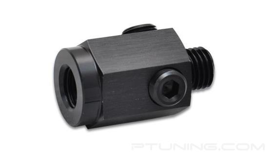 Picture of M12-1.5 Female to Male Metric Extender Adapter Fitting with 1/8" NPT Ports, Aluminum - Black