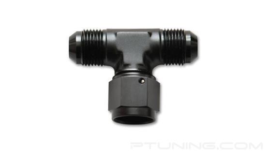 Picture of 4AN Tee Fitting with 4AN Female Swivel On Branch, Aluminum - Black