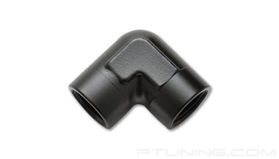 Picture of 1/8" NPT Female 90 Degree Pipe Coupler Fitting, Aluminum - Black