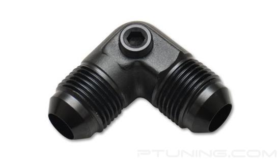 Picture of 8AN Male to 8AN Male 90 Degree Union Adapter Fitting with 1/8" NPT Port, Aluminum - Black