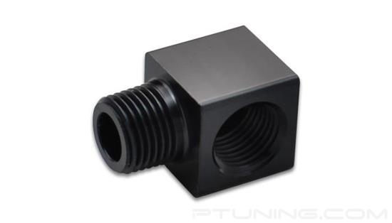 Picture of 1/8" NPT Female to 1/8" NPT Male 90 Degree Tight Radius Adapter Fitting, Aluminum - Black