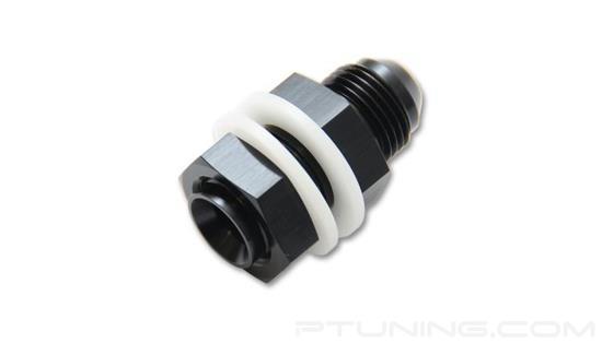 Picture of 16AN Male Straight Fuel Cell Bulkhead Adapter Fitting, Aluminum - Black