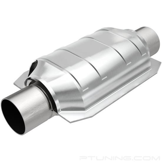 Picture of Heavy Metal Heatshield Covered Universal Fit Oval Body Catalytic Converter (2.5" ID, 2.5" OD, 9" Length)