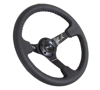 Picture of Deep Dish Reinforced Steering Wheel (350mm / 3" Deep) - Black Leather with Black Baseball Stitch (Odi Bakchis Edition)