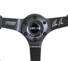 Picture of Deep Dish Reinforced Steering Wheel (350mm / 3" Deep) - Black Leather with Black Baseball Stitch (Odi Bakchis Edition)