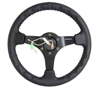 Picture of Deep Dish Reinforced Steering Wheel (350mm / 3" Deep) - Black Leather with Black Baseball Stitch (Odi Bakchis Edition)