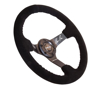 Picture of Deep Dish Reinforced Steering Wheel (350mm / 3" Deep) - Black Suede with Black Baseball Stitch (Odi Bakchis Edition)