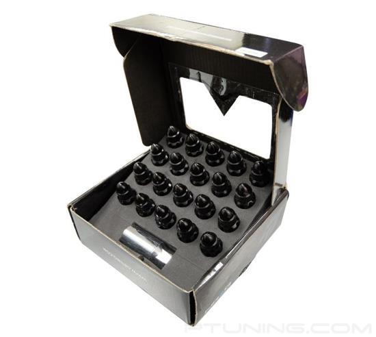 Picture of 500 Series Bullet Shape Steel Lug Nut Set M12-1.5 - Black (21 Piece with Lock Key)