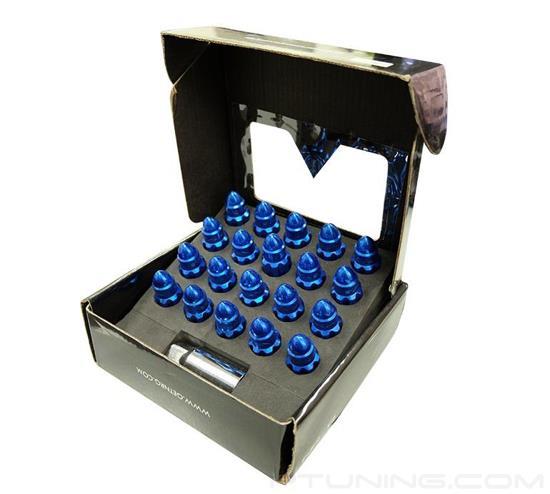 Picture of 500 Series Bullet Shape Steel Lug Nut Set M12-1.5 - Blue (21 Piece with Lock Key)