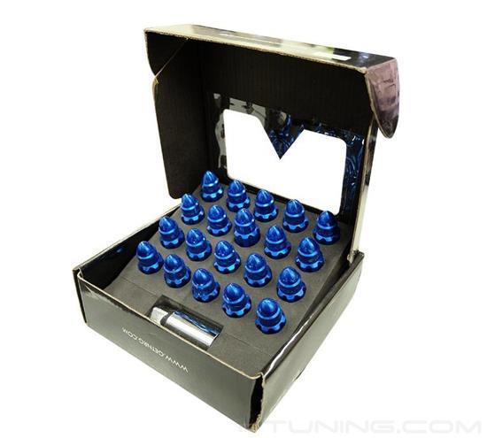 Picture of 500 Series Bullet Shape Steel Lug Nut Set M12-1.25 - Blue (21 Piece with Lock Key)