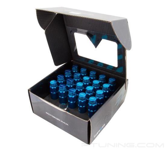 Picture of 700 Seris Steel Lug Nut Set with Dust Cap Cover M12-1.5 - Blue (21 Piece with Locks and Lock Socket)