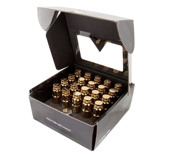 Picture of 700 Seris Steel Lug Nut Set with Dust Cap Cover M12-1.5 - Chrome Gold (21 Piece with Locks and Lock Socket)