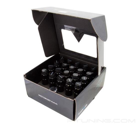 Picture of 700 Seris Steel Lug Nut Set with Dust Cap Cover M12-1.25 - Black (21 Piece with Locks and Lock Socket)