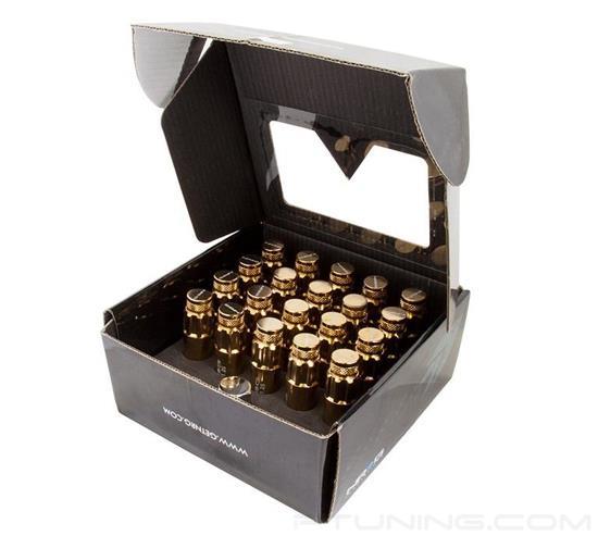 Picture of 700 Seris Steel Lug Nut Set with Dust Cap Cover M12-1.25 - Chrome Gold (21 Piece with Locks and Lock Socket)