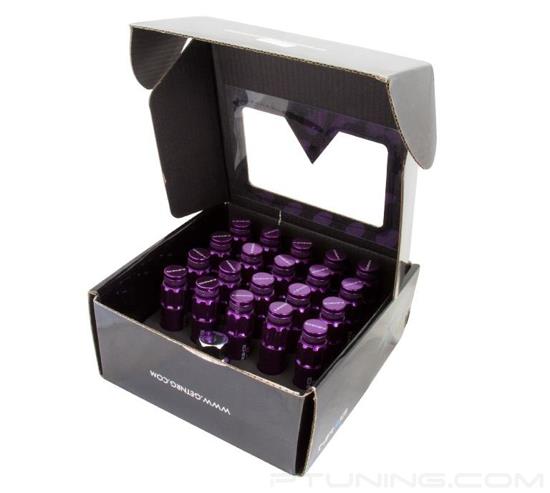 Picture of 700 Seris Steel Lug Nut Set with Dust Cap Cover M12-1.25 - Purple (21 Piece with Locks and Lock Socket)