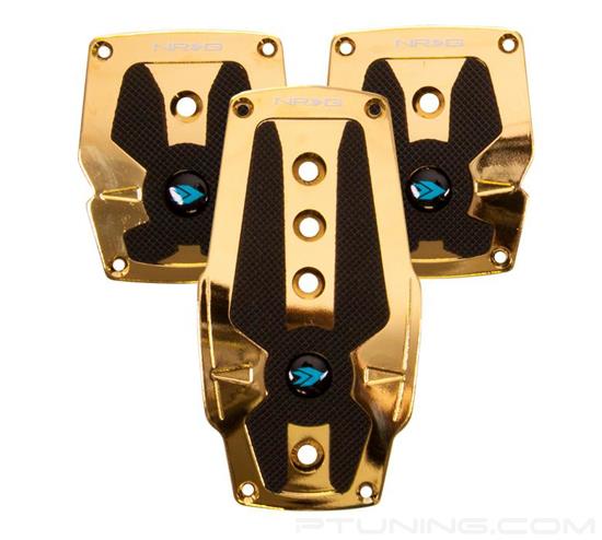 Picture of Aluminum Sport Pedal M/T - Chrome Gold/Black Rubber Inserts