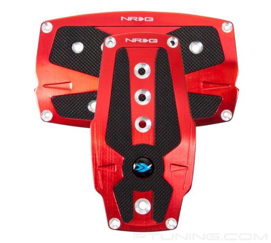 Picture of Brushed Aluminum Sport Pedal A/T - Red/Black Rubber Inserts