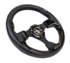 Picture of Pilota Series Reinforced Steering Wheel (320mm) - Black with Gloss Black Trim