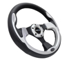 Picture of Pilota Series Reinforced Steering Wheel (320mm) - Black with Silver Trim, 5mm 3-Spoke
