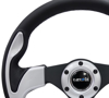 Picture of Pilota Series Reinforced Steering Wheel (320mm) - Black with Silver Trim, 5mm 3-Spoke