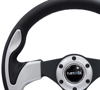 Picture of Pilota Series Reinforced Steering Wheel (320mm) - Black with Silver Trim, 5mm 3-Spoke