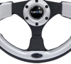 Picture of Pilota Series Reinforced Steering Wheel (320mm) - Black with Silver Trim, 5mm 3-Spoke