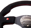 Picture of Two Button Series Reinforced Steering Wheel (320mm) - Black Suede with Dual Buttons