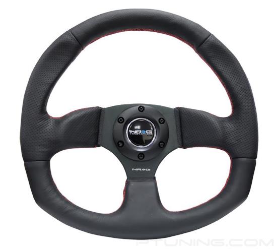 Picture of Race Series Reinforced Steering Wheel (320mm Horizontal / 330mm Vertical) - Leather with Red Stitching