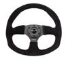 Picture of Race Series Reinforced Steering Wheel (320mm Horizontal / 330mm Vertical) - Black Suede with Black Stitching