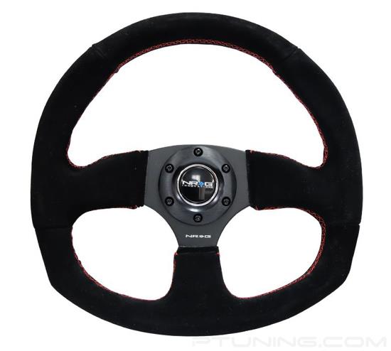 Picture of Race Series Reinforced Steering Wheel (320mm Horizontal / 330mm Vertical) - Suede with Red Stitch