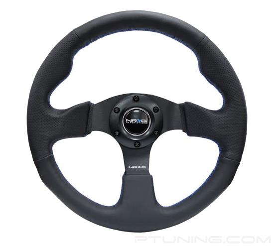 Picture of Race Series Reinforced Steering Wheel (320mm) - Black Leather with Blue Stitching