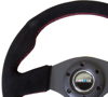 Picture of Race Series Reinforced Steering Wheel (320mm) - Suede with Red Stitch