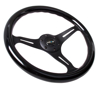 Picture of Classic Wood Grain Steering Wheel (350mm) - Black Paint Grip with Black 3-Spoke Center