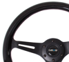 Picture of Classic Wood Grain Steering Wheel (350mm) - Black Paint Grip with Black 3-Spoke Center