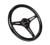 Picture of Classic Wood Grain Steering Wheel (350mm) - Black Sparkled Grip with Black 3-Spoke Center