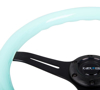 Picture of Classic Wood Grain Steering Wheel (350mm) - Minty Fresh Color Grip with Black 3-Spoke Center