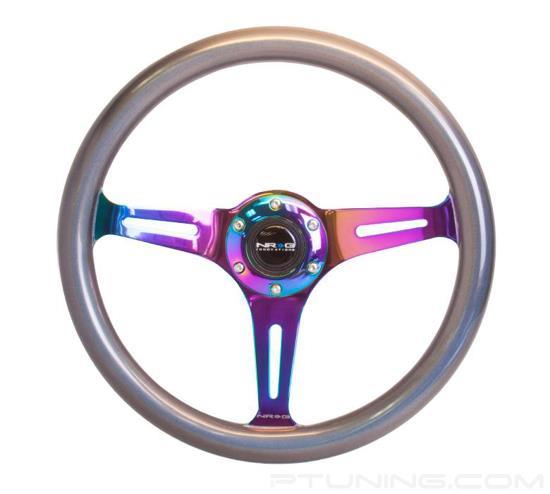 Picture of Classic Wood Grain Steering Wheel (350mm) - Chameleon / Pearlescent Paint Grip with Neochrome 3-Spoke