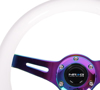 Picture of Classic Wood Grain Steering Wheel (310mm) - White with Neochrome 3-Spoke Center