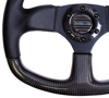 Picture of Carbon Fiber Steering Wheel (320mm) - Flat Bottom, Leather Trim with Black Stitching