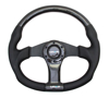 Picture of Carbon Fiber Steering Wheel (350mm) - Oval Shape Black with Leather Trim