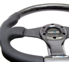 Picture of Carbon Fiber Steering Wheel (350mm) - Oval Shape Black with Leather Trim