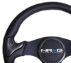 Picture of Carbon Fiber Steering Wheel (350mm) - Black Frame Black Stitching with Rubber Cover Horn Button