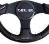 Picture of Carbon Fiber Steering Wheel (350mm) - Black Frame Black Stitching with Rubber Cover Horn Button
