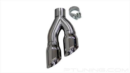 Picture of Pro-Series 304 SS Side Swept Round Angle Cut Clamp-On Dual Polished Exhaust Tip
