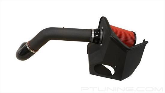 Picture of APEX Series Shielded Box Steel Wrinkle Black Cold Air Intake System with DryFlow 3D Red Filter